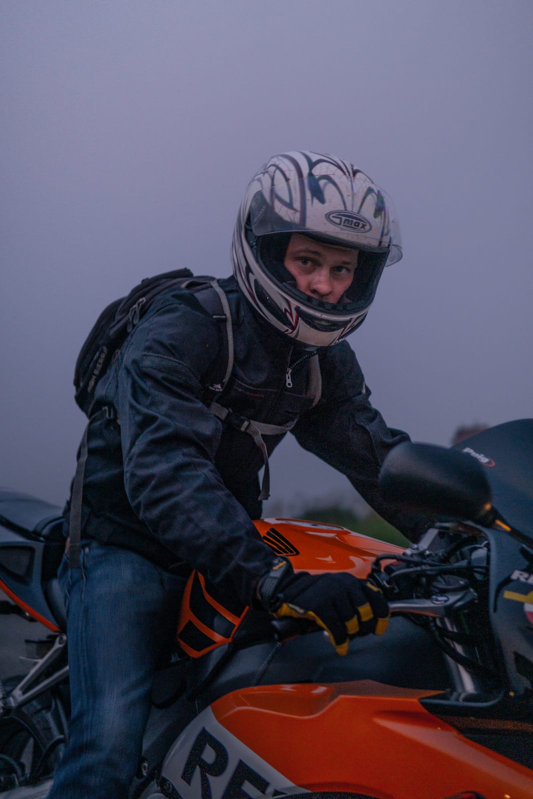 Repsol rider at dusk